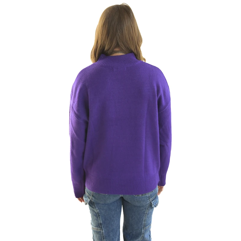 Pull Varsity surdimensionné violet pour femme Gameday Social des Washington Huskies