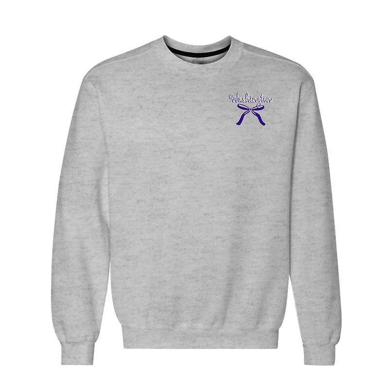 Women's  Heather Gray Washington Huskies Classic Merry Christmas Tree Crewneck Sweatshirt