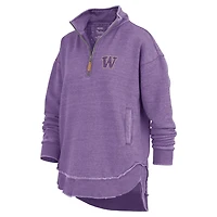 Sweat-shirt zippé quart de tour Northfork Sojourn Poncho violet Pressbox pour femme des Washington Huskies