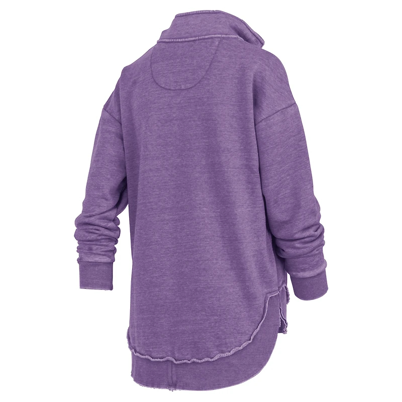 Sweat-shirt zippé quart de tour Northfork Sojourn Poncho violet Pressbox pour femme des Washington Huskies