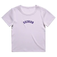 Women's Uscape Apparel  Purple Washington Huskies Upside Down Embroidery Ribbed Cropped T-Shirt