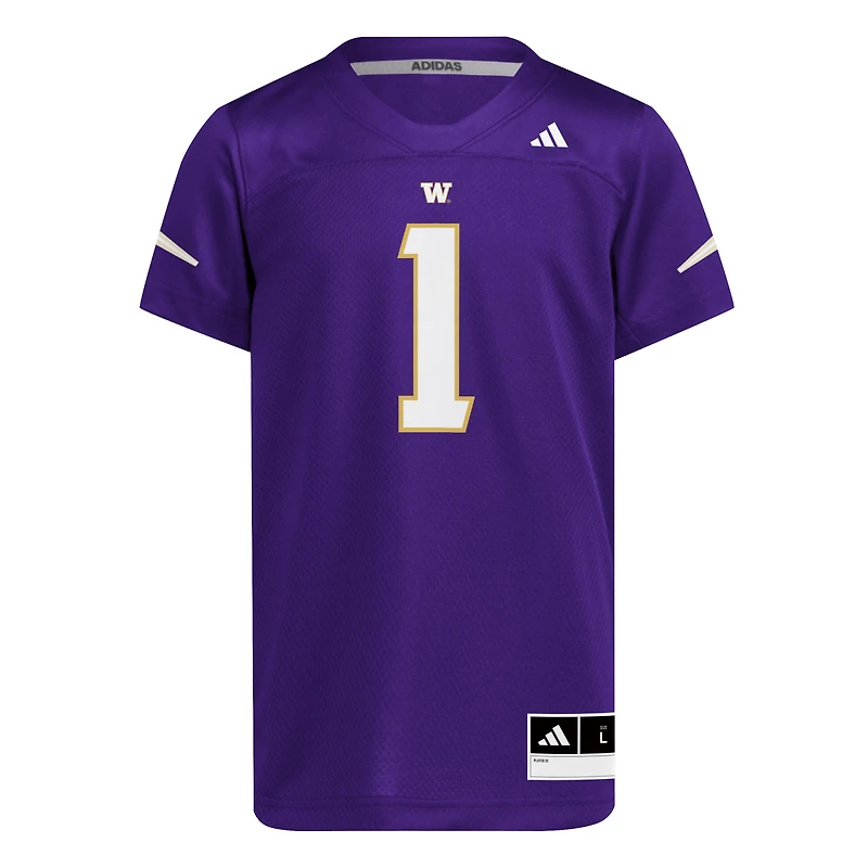 Youth adidas #1 Purple Washington Huskies Replica Jersey