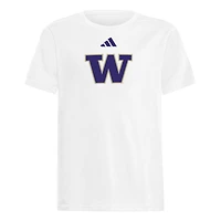 Youth adidas  White Washington Huskies 2023 Sideline Locker Room Logo Fresh T-Shirt