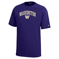 T-shirt violet avec logo en forme d'arc des Huskies de Washington pour jeunes champions