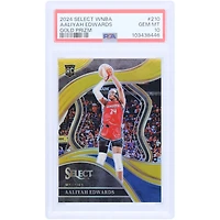 Carte recrue authentifiée Aaliyah Edwards Washington Mystics 2024 Panini Select WNBA Gold Prizm #210 #3/10 PSA 10