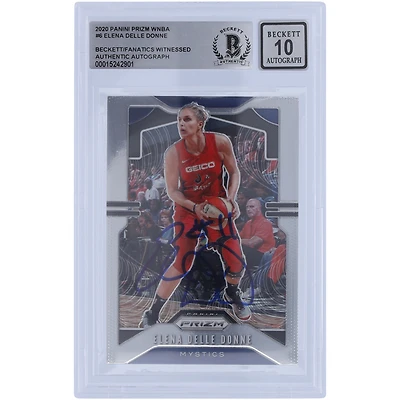 Carte Panini Prizm #6 autographiée 2020 de Elena Delle Donne Washington Mystics, fanatiques de Beckett, 10 cartes authentifiées