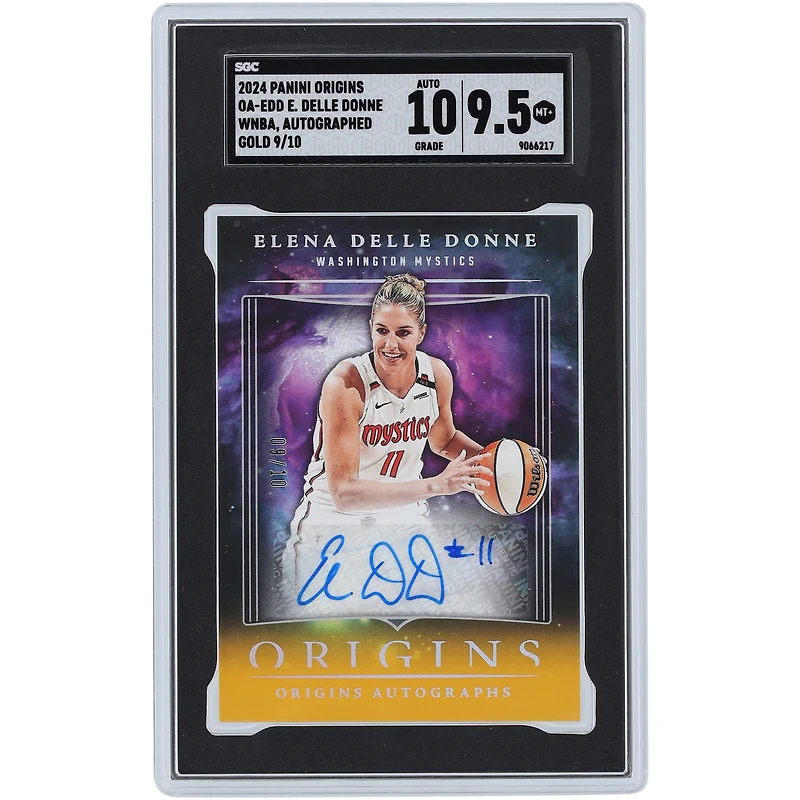 Elena Delle Donne Washington Mystics Autographed 2024 Panini Origins WNBA Gold #OA-EDD #9/10 SGC Authenticated 9.5/10 Card 