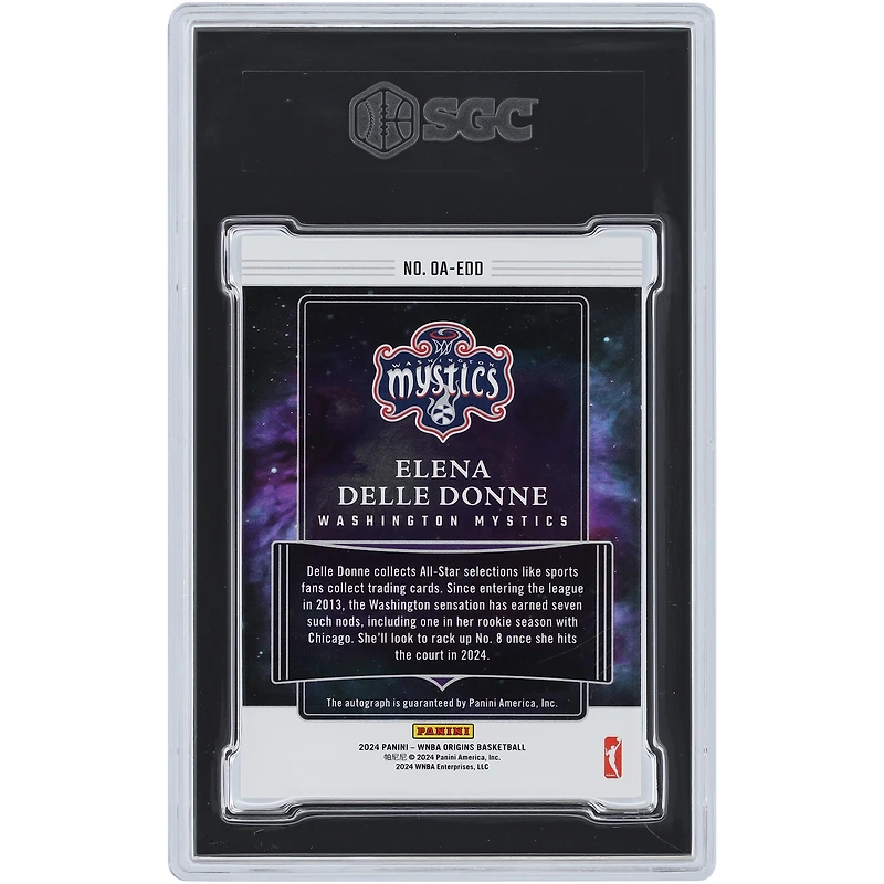 Elena Delle Donne Washington Mystics Autographed 2024 Panini Origins WNBA Gold #OA-EDD #9/10 SGC Authenticated 9.5/10 Card 