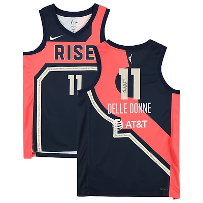 Maillot de joueur authentique dédicacé par Elena Delle Donne Washington Mystics, édition Rebel Nike 2021, bleu marine, édition Victory