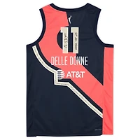 Maillot de joueur dédicacé Nike 2022 Rebel Edition Victory bleu marine par Elena Delle Donne des Washington Mystics avec inscription « WNBA Top 25 »