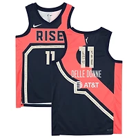 Maillot de joueur dédicacé Nike 2022 Rebel Edition Victory bleu marine par Elena Delle Donne des Washington Mystics avec inscription « WNBA Top 25 »