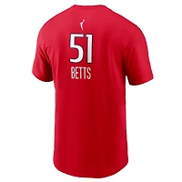 Men's Nike Lauren Betts Red Washington Mystics Explorer Edition Name & Number T-Shirt