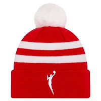 Unisex New Era Red Washington Mystics Core Cuffed Knit Hat with Pom