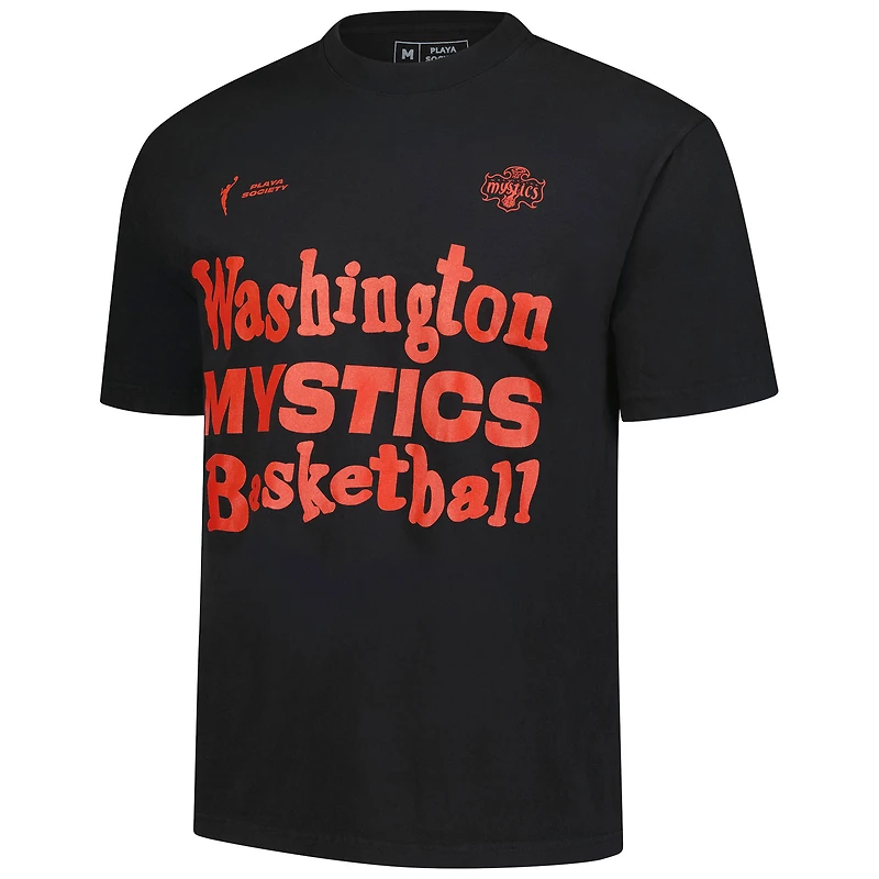 Unisex Playa Society Black Washington Mystics Wordmark T-Shirt