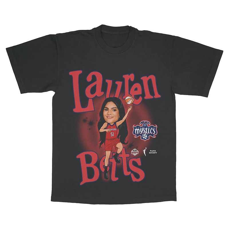 Unisex Playa Society Lauren Betts Black Washington Mystics Player T-Shirt