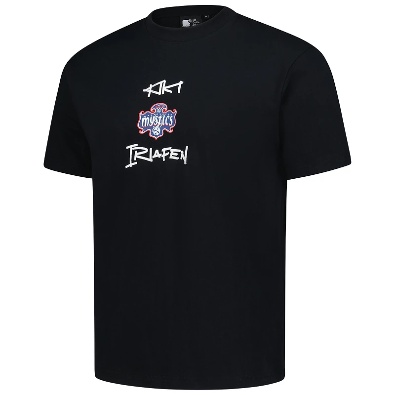 T-shirt unisexe round21 Kiki Iriafen noir des Washington Mystics 2025 WNBA Draft avec nom et numéro