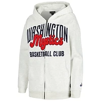 Women's The Wild Collective Heather Gray Washington Mystics Washed Full-Zip Hoodie
