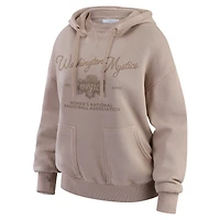 Women's WEAR by Erin Andrews  Tan Washington Mystics Washed Pullover Crewdie
