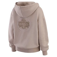 Women's WEAR by Erin Andrews  Tan Washington Mystics Washed Pullover Crewdie