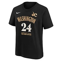 T-shirt Nike Aaliyah Edwards pour jeune, noir, Washington Mystics Draft Rebel Edition, nom et numéro