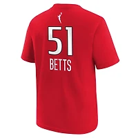 Youth Nike Lauren Betts Red Washington Mystics Explorer Edition Name & Number T-Shirt