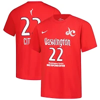 T-shirt Nike Sonia Citron pour jeune, édition Explorer, Washington Mystics, rouge, avec nom et numéro