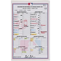 Washington Nationals Game-Used Lineup Card vs. Chicago White Sox on April 26, 2026