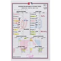  Washington Nationals Game-Used Lineup Card vs. Detroit Tigers on June 11, 2024
