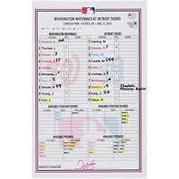  Washington Nationals Game-Used Lineup Card vs. Detroit Tigers on June 12, 2024