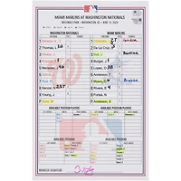  Washington Nationals Game-Used Lineup Card vs. Miami Marlins on June 14, 2024