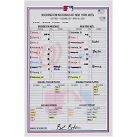 Washington Nationals Game-Used Lineup Card vs. New York Mets on April 30, 2026