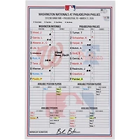 Washington Nationals Game-Used Lineup Card vs. Philadelphia Phillies on March 31, 2026