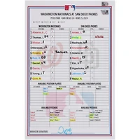 Washington Nationals Game-Used Lineup Card vs. San Diego Padres on June 25, 2024