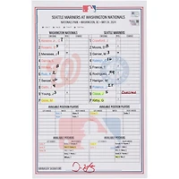  Washington Nationals Game-Used Lineup Card vs. Seattle Mariners on May 24, 2024