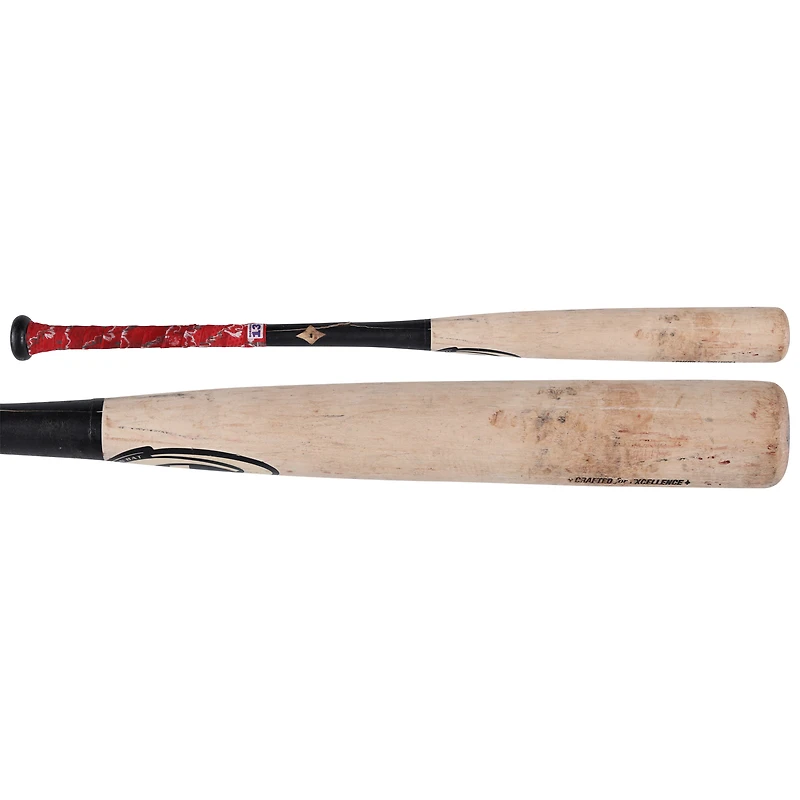 Batte de Cooperstown beige/noire utilisée par les Nationals de Washington d'Amed Rosario, batte cassée des Dodgers de Los Angeles le 22 juin 2025