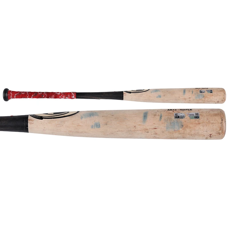 Batte de Cooperstown beige/noire utilisée par les Nationals de Washington d'Amed Rosario, batte cassée des Dodgers de Los Angeles le 22 juin 2025