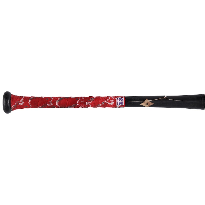 Batte de Cooperstown beige/noire utilisée par les Nationals de Washington d'Amed Rosario, batte cassée des Dodgers de Los Angeles le 22 juin 2025