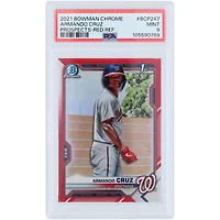 Armando Cruz Washington Nationals 2021 Bowman Chrome 1er Bowman Red Refractor #BCP-247 #3/5 PSA Authentifié 9 Carte
