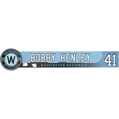 Plaque nominative Blue City Connect n° 41 de Bob Henley, émise par le personnel des Washington Nationals pour la saison 2025 de la MLB