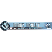 Plaque nominative Blue City Connect n° 41 de Bob Henley, émise par le personnel des Washington Nationals pour la saison 2025 de la MLB