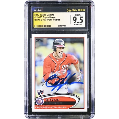 Bryce Harper Washington Nationals Autographed 2012 Topps Update #US183 CGC Authenticated /10 Rookie Card