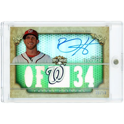 Bryce Harper Washington Nationals Autographed 2013 Topps Triple Threads Multi Game-Used Relics #161 #36/50 Card