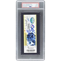 Billet autographié par Bryce Harper des Washington Nationals, datant du 28 avril 2012, pour son premier coup sûr en carrière (MLB). Authentifié par PSA (6/9). Inscription : « 1er coup sûr en carrière ».
