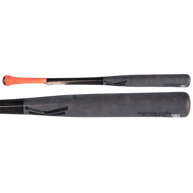 CJ Abrams Washington Nationals Game-Used Gray Overfly Broken Bat vs. Philadelphia Phillies on April 30, 2025 - Single