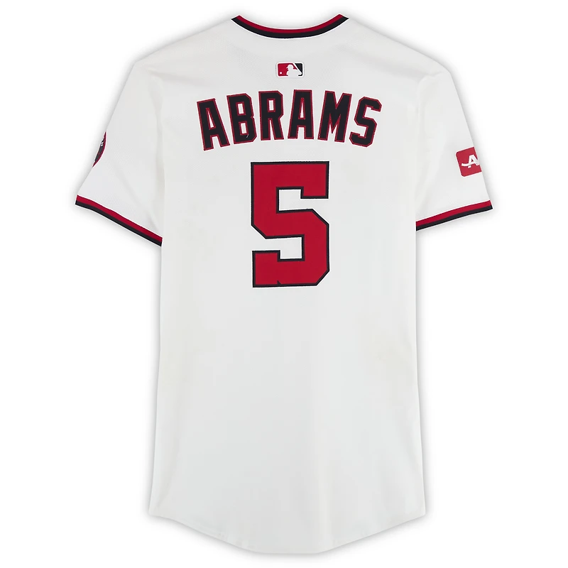 V106832 WANATS CJ Abrams Washington Nationals Maillot blanc n° 5 utilisé lors du match contre les Athletics le 6 août 2025 CJ Abrams UNS GU JERSEY 45884 COLGMUJER GUBBJR5405 n° 3