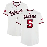 V106832 WANATS CJ Abrams Washington Nationals Maillot blanc n° 5 utilisé lors du match contre les Athletics le 6 août 2025 CJ Abrams UNS GU JERSEY 45884 COLGMUJER GUBBJR5405 n° 3