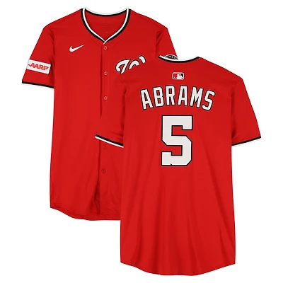 CJ Abrams Washington Nationals Player-Issued #5 Red Nike Jersey from the 2025 MLB Season