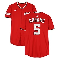 CJ Abrams Washington Nationals Player-Issued #5 Red Nike Jersey from the 2025 MLB Season