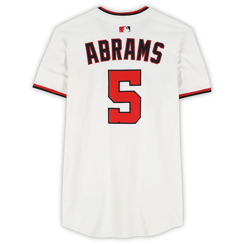 Maillot blanc Nike n° 5 porté par CJ Abrams des Washington Nationals lors de la saison 2025 de la MLB
