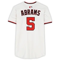 Maillot blanc Nike n° 5 porté par CJ Abrams des Washington Nationals lors de la saison 2025 de la MLB